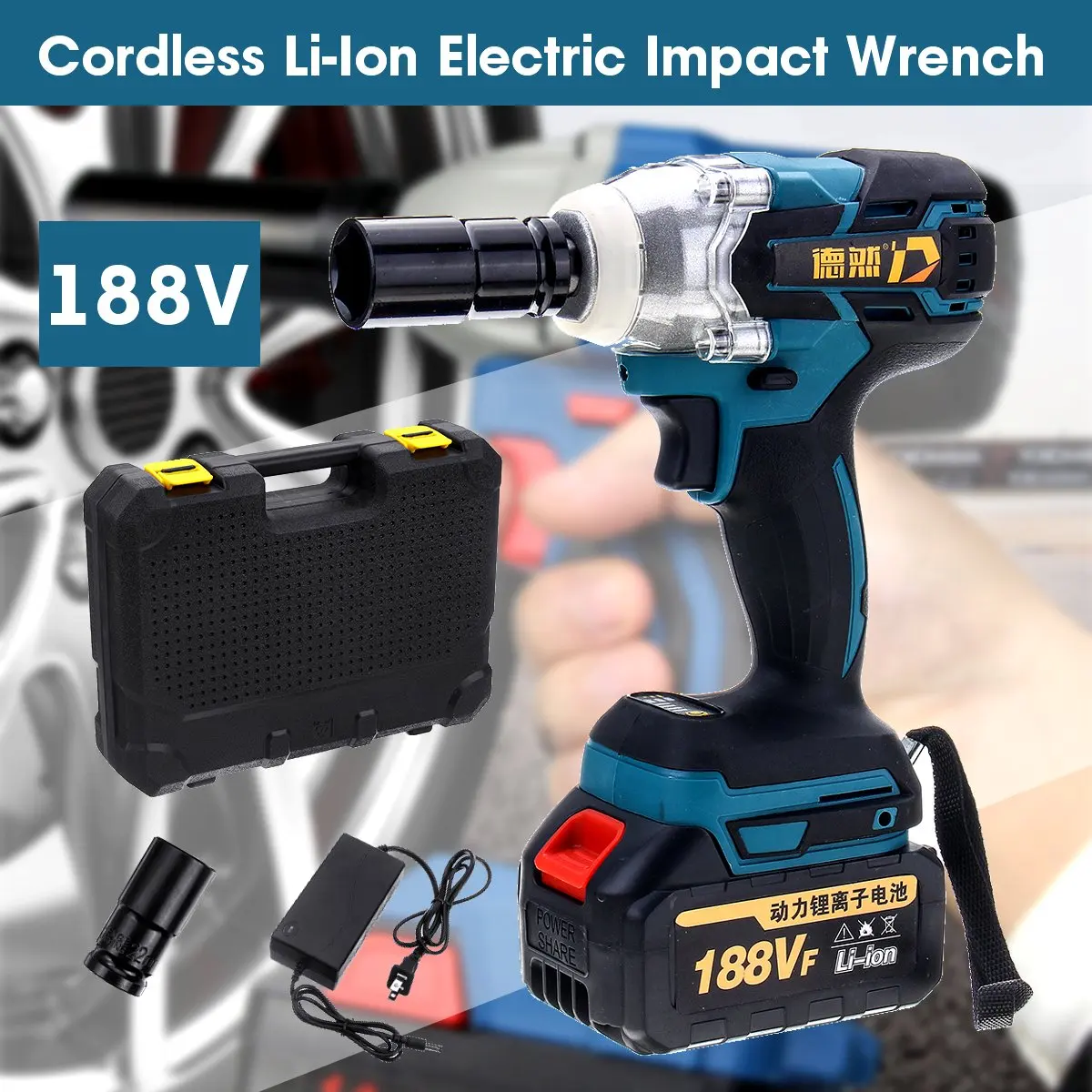 

Brushless Electric Wrench Impact Socket Wrench 188VF 6000mAh 380N.m Li Battery Hand Drill Installation Power Tools