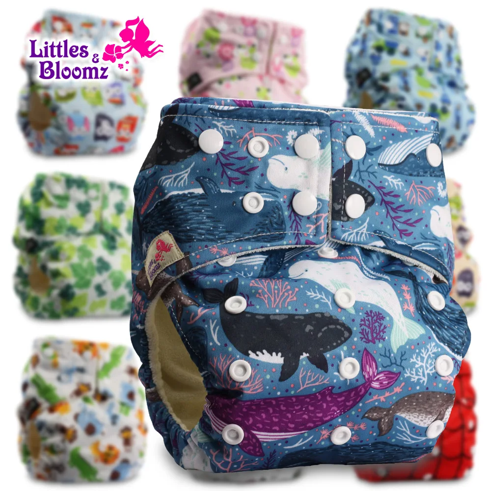 

[Littles&Bloomz] BAMBOO Washable Cloth Nappy Baby Diaper Pocket Nappy Cloth Cover Wrap Reusable Diapers One Size