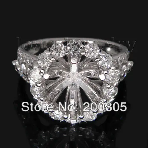 

FASHION Jewelry Round 8.5mm With Brilliant DIAMOND Semi Mount Engagement Rings In Solid 18Kt White Gold