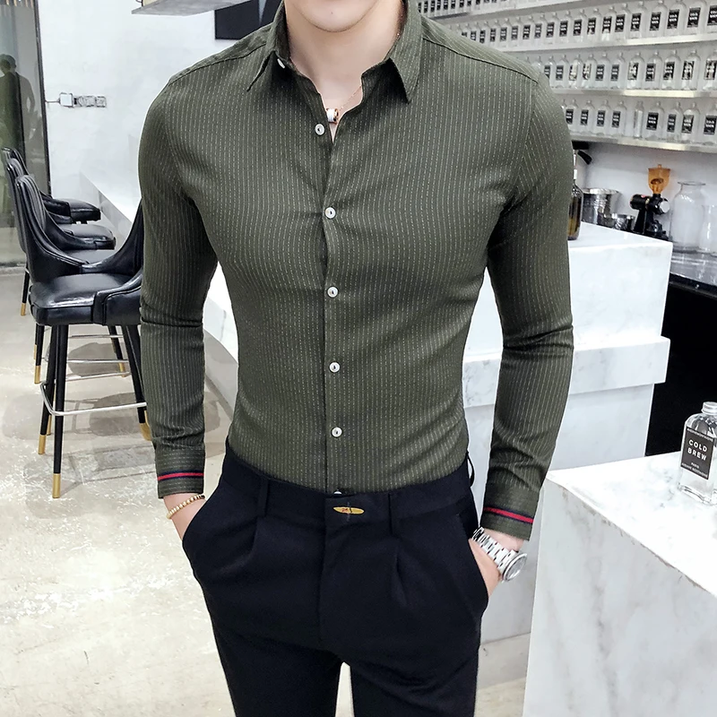 High Quality Men Shirt Brand New Slim Fit Business Casual Dress Shirts