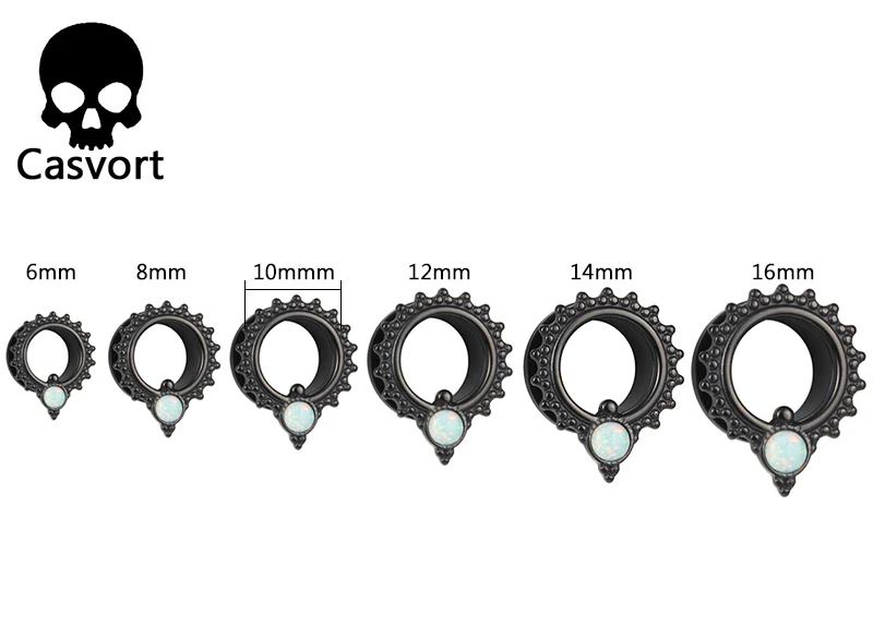 Casvort Новые Модные Серьги Для Пирсинга Ушей из нержавеющей стали, опал, тоннели винтовые, дизайн сзади, пара, 2 шт./партия
