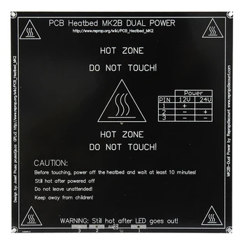 

PPYY NEW -3D Printer Heatbed MK2B Dual Power PCB Hot Plate Bed for Prusa & Mendel Black