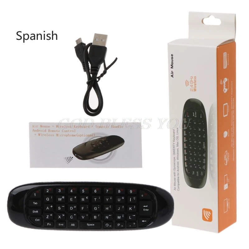 C120 Fly Air mouse 2,4G мини беспроводная клавиатура перезаряжаемый пульт дистанционного управления для ПК Android tv Box Русский Английский Испанский Арабский - Цвет: Зеленый