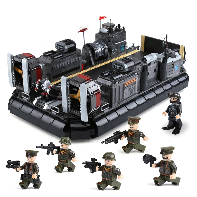 

Military Series Super Big Amphibious Transport Ship vehicle Building Blocks Bricks Kid Toy Gift compatible LegoINGlys Army Model