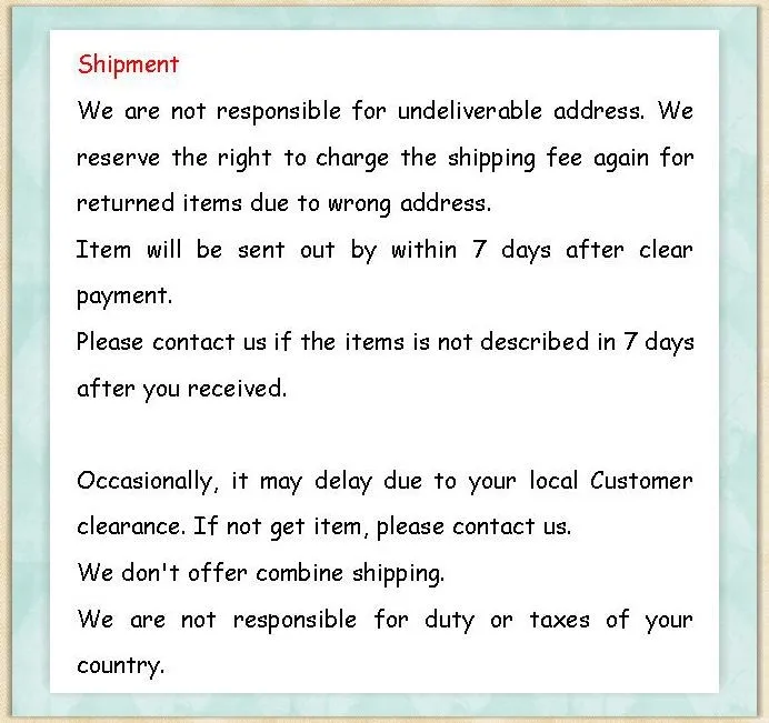 shipment