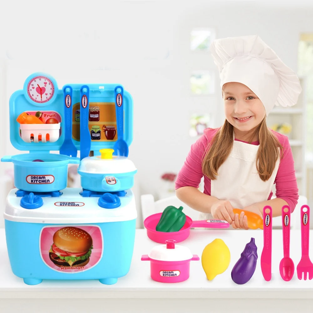 Kids Play House Kitchen Toy Miniature Plastic Pretend Play Early