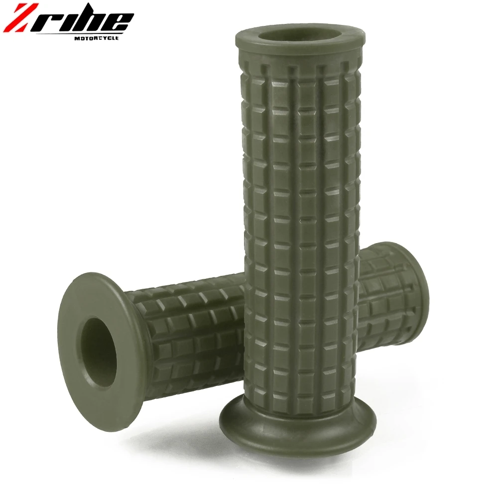 Olive 1 пара мотоцикл 7/8 ''Ретро резиновая рукоятка руля для Yamaha Ducati Suzuki Kawasaki Triumph Кафе Racer Bobber на заказ - Цвет: Olive