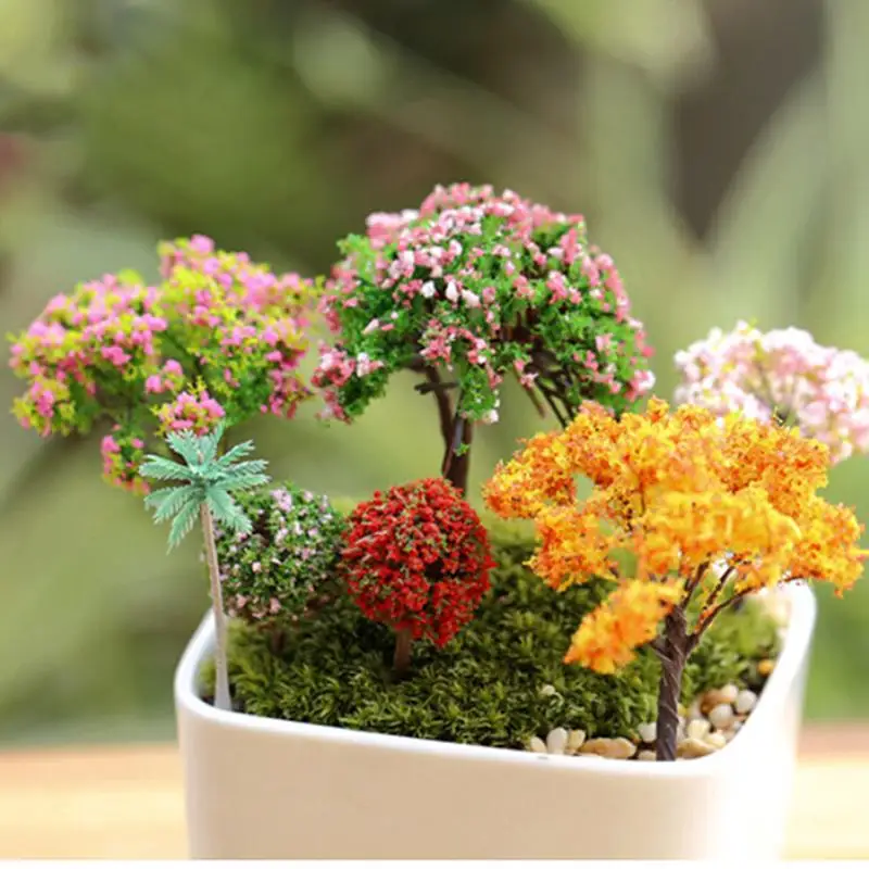 Miniature Dollhouse Mini Vintage Clock Garden Fairy Bonsai Plant Landscape ^