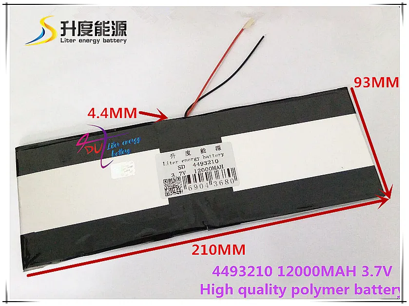 3,7 V 12000 mAH SD 4493210 (полимерный литий-ионный/литий-ионный аккумулятор) для планшетных ПК