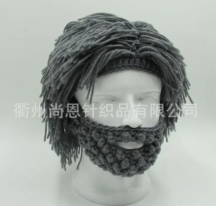 

Handmade Knitted Men Winter Crochet Mustache Hat Beard Beanies Face Tassel Bicycle Mask Ski Warm Cap Funny Hat Gift New
