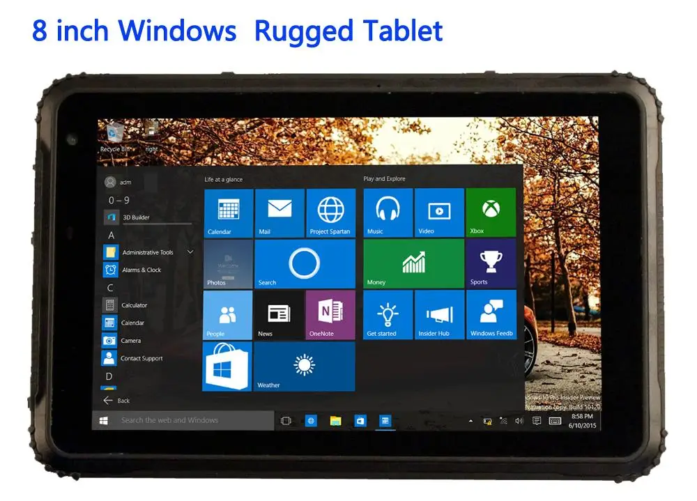 Китайский промышленный Прочный планшетный ПК Windows 10 Home 4 Гб ОЗУ 64 Гб ПЗУ водонепроницаемый пылезащитный ударопрочный " Ublox gps GNSS 4G LTE
