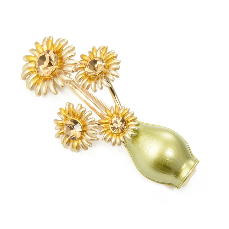 

Inokeey Sunflowers Vane 2019 Summer Dress Jewelry Accessories Brooch Pins For Women Gift