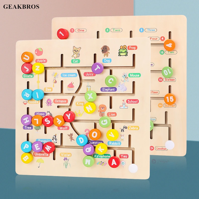 

Montessori Toys Baby Early Learning Math Toy Matching Teaching Aids Digital Maze Educational Wooden Toys For Children Kids Gift