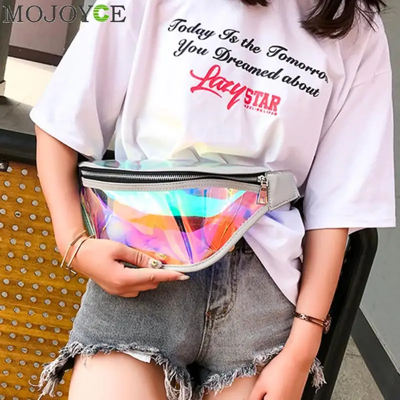 PVC الثلاثية الأبعاد حزمة مراوح الليزر الخصر حزم Heuptas الورك حقيبة المرأة Crossbody الخصر أكياس عاكسة رسول الكتف حقيبة بحزام