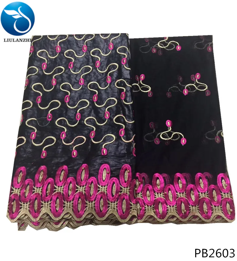 

LIULANZHIfabric african bazin lace fabric 2018 french material with beads brocade fabric in pakistan 5+2yards/lot PB26