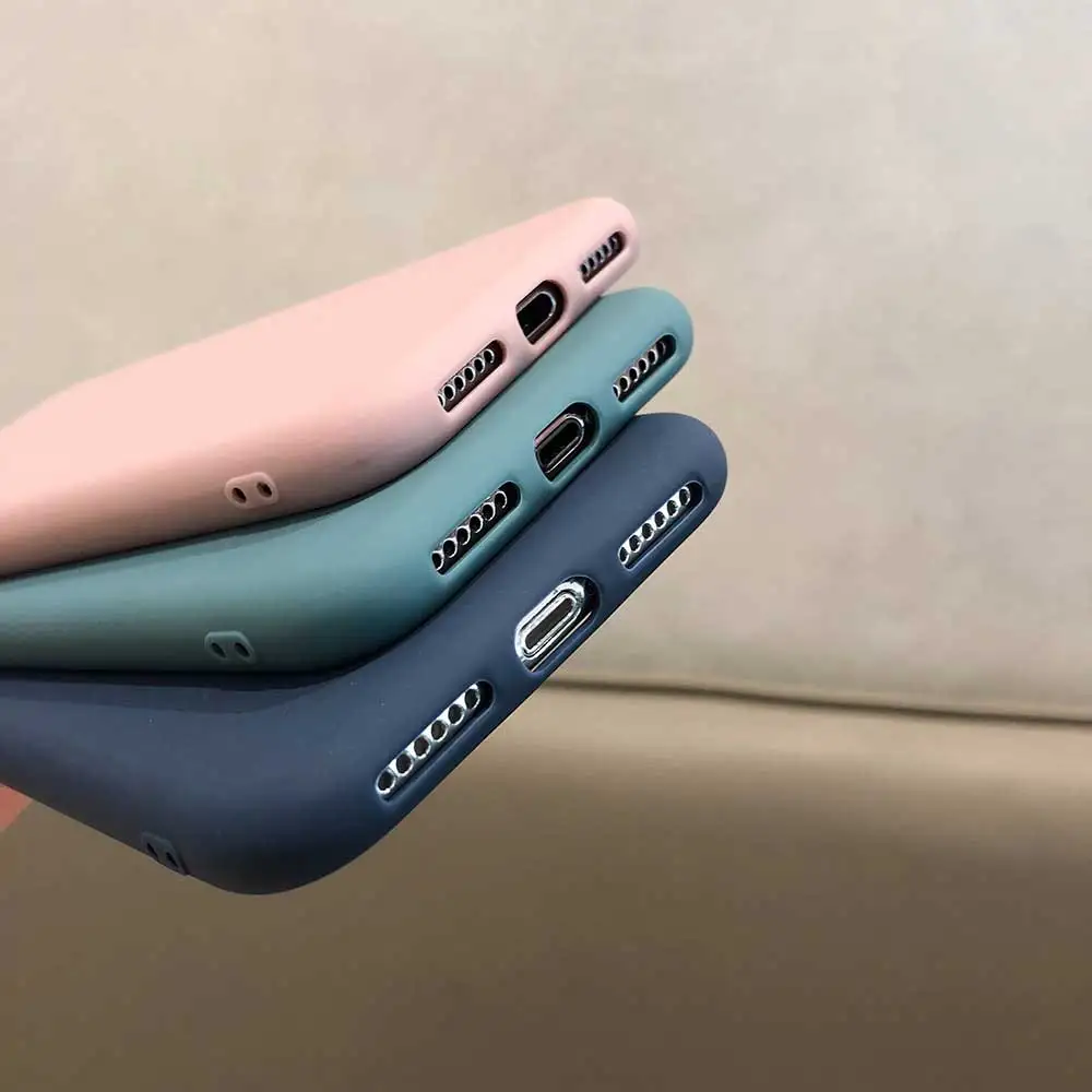 Чехол Boucho для телефона iPhone XS Max XR 7 6 6s 8 X Plus простые однотонные Утолщенные мягкие