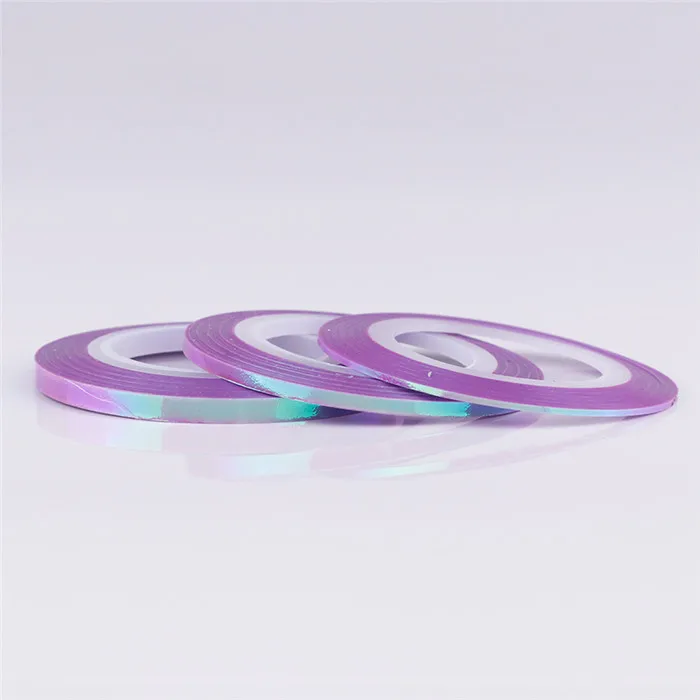 3 шт ногтей чередование лента линия Конфета "Русалка" цвет клейкая наклейка наклейки DIY инструмент для дизайна ногтей Маникюр украшения 1 мм 2 мм 3 мм - Цвет: 3Pcs Purple