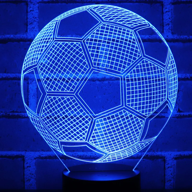 3D LED Night Lights Football Soccer with 7 Colors Light for Home Decoration Lamp Amazing