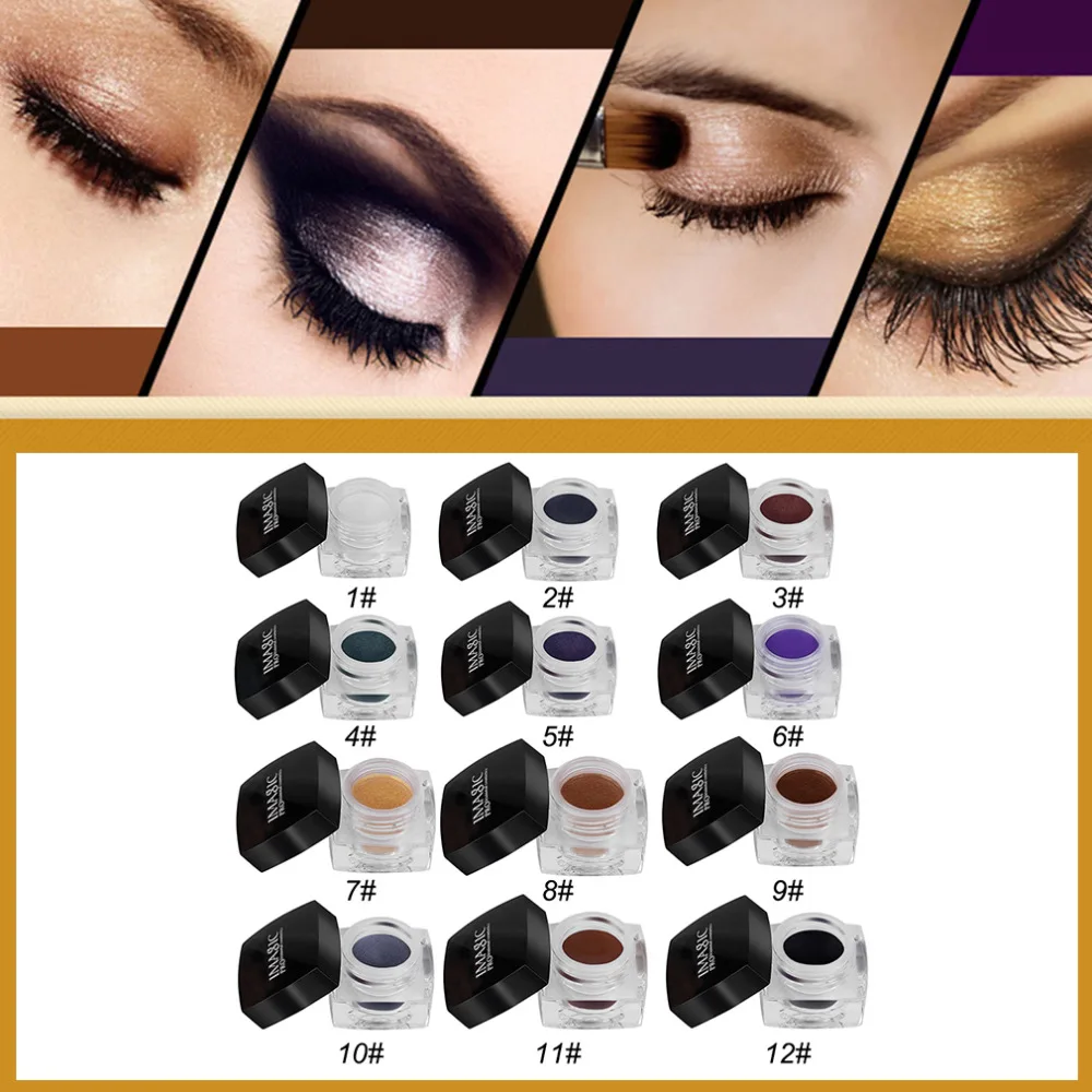 

IMAGIC 12 Colors Eyeshadow Cream Waterproof Long Lasting Shimmer Glow glitter eyeshadow Make Up Maquillage Salon