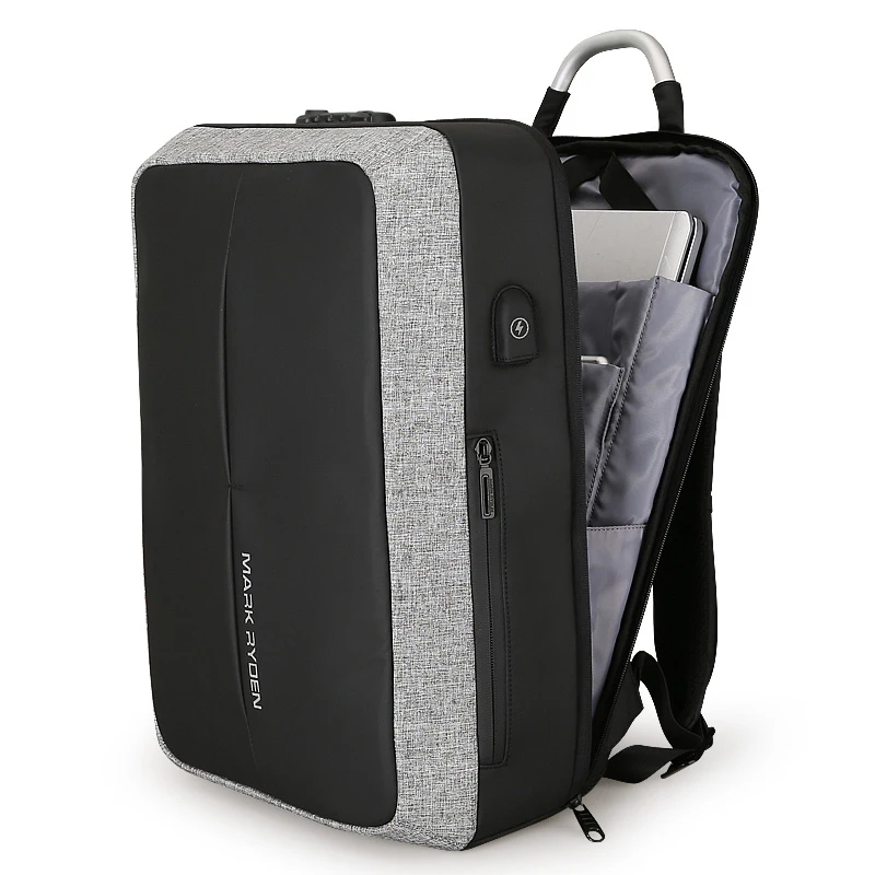 

2019 New Anti-thief USB Recharging Laptop Backpack Hard Shell No Key TSA Customs Lock Design Backpack Men Travel Backpack