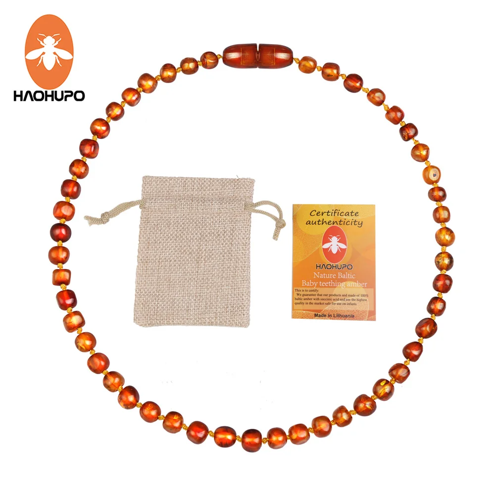 Hao Hu Po Classic Original Baltic Amber Teething Necklace Iron Thread Clasps Safe And Durable Certificate With Jute Bag huismerk kopen in de aanbieding Hao Hu Po Classic Original Baltic Amber Teething Necklace Iron Thread Clasps Safe And Durable Certificate With Jute Bag huismerk kopen in de aanbieding