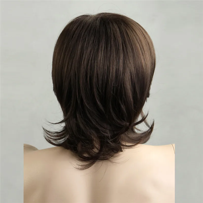 MSI Wigs короткие синтетические мужские парики термостойкие волокна коричневый цвет прямой мужской парик с бесплатной сеткой для волос
