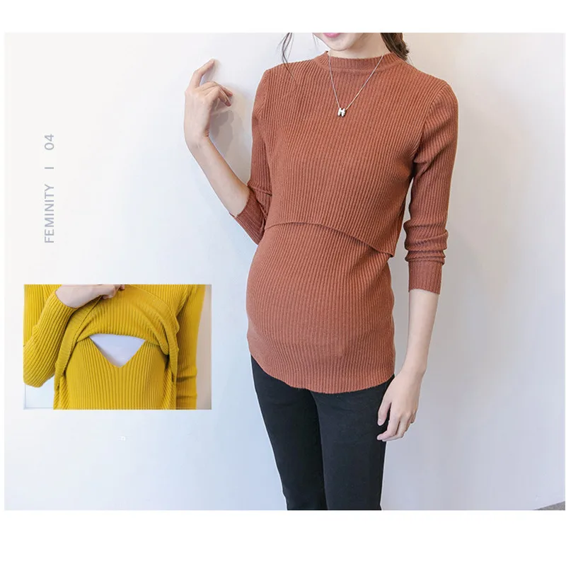 

2018 Autumn Korean Fashion Maternity Sweaters Pullovers for Pregnant Women Breastfeeding Sweater Pregnancy Winter Clothes