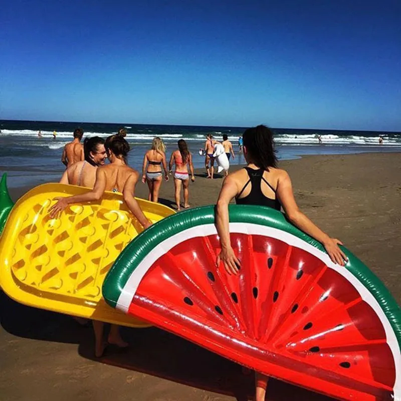 

Watermelon Pineapple 188 CM Inflatable Float Air Mattress Holiday Hawaii Summer Party Decoration Swim Ring Pool Float Toy Adults