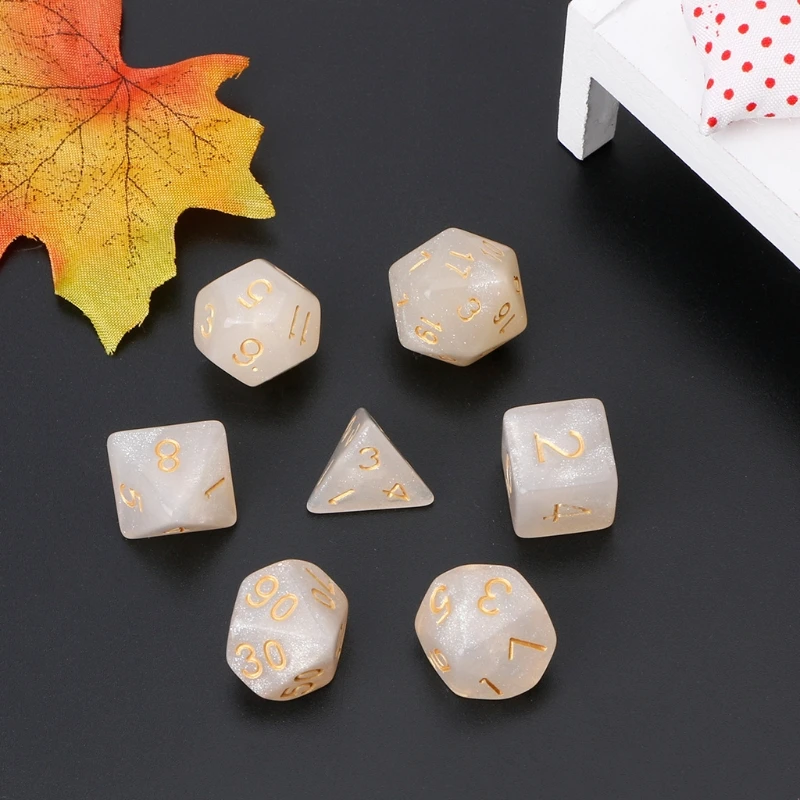 1 Набор/7 шт мерцающие многогранные кости для Pathfinder D20 D12 2xD10 D8 D6 D4 высокое качество