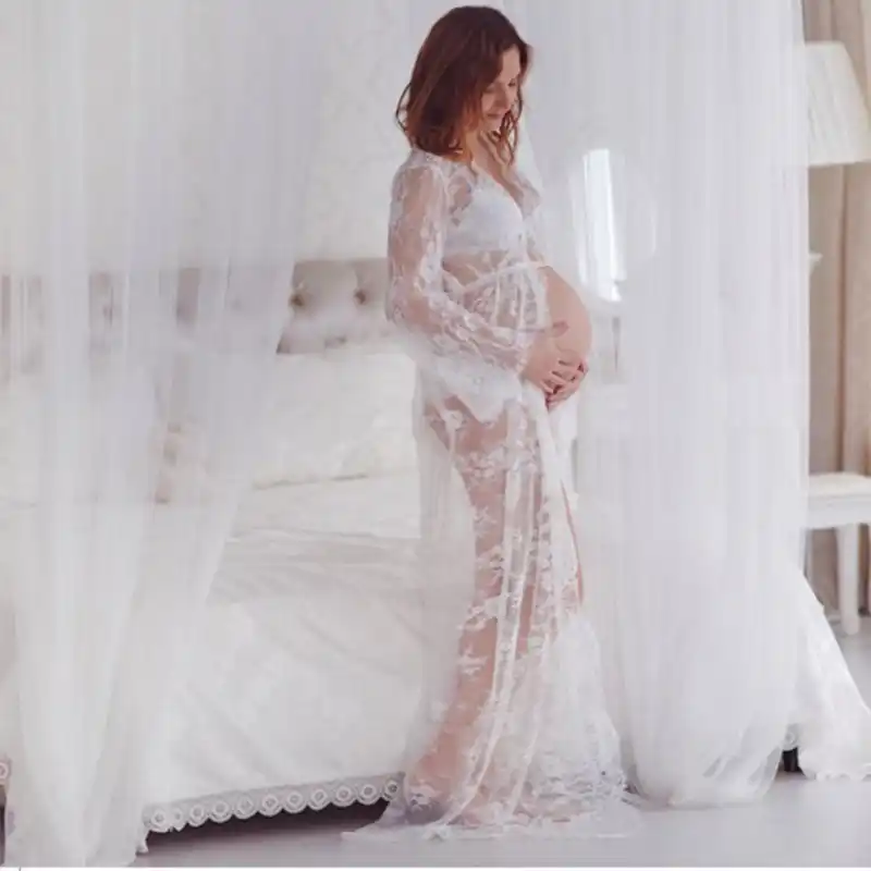 white lace maternity