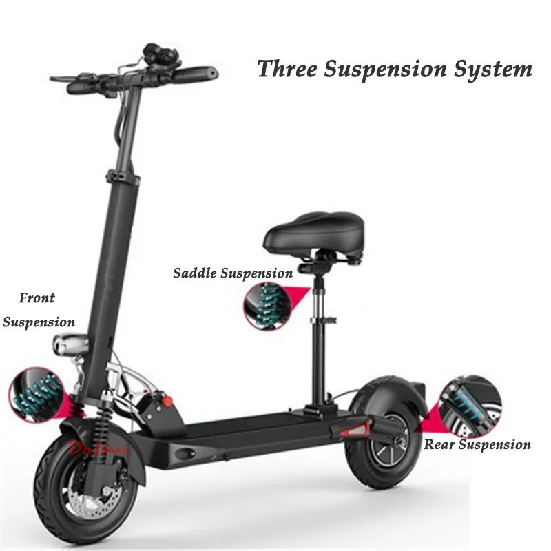  Daibot Folding Kick Scooter Adults Two Wheel Electric Scooters Single Motor 500W 48V 10 inch Foldab