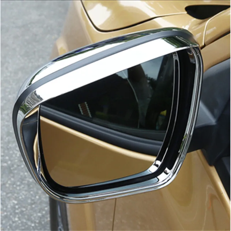 

ABS Chrome For Renault Alaskan 4WD 2016 2017 2018 Accessories Car side door rearview mirror block rain eyebrow car Styling 2pcs