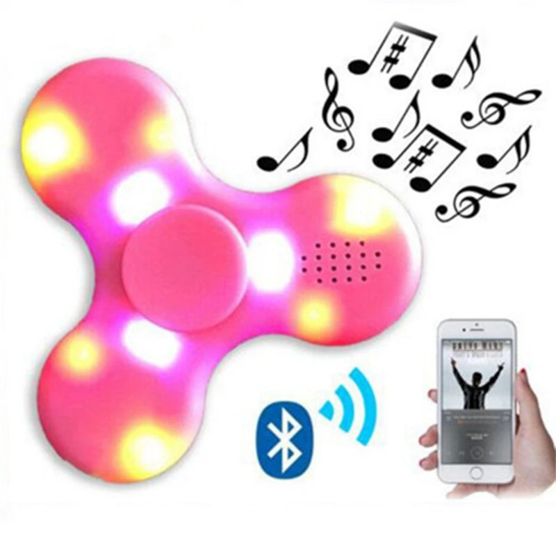 

Spinner Speaker LED MINI EDC ABS Bluetooth Speaker Fingertip Gyro Finger Spinner Make a Music For Autism ADHD Anxiety Stress