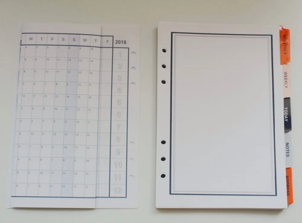 Профессиональный планировщик бумаги, бизнес-руководителя A5 A6 A7 спиральная программа бумага Filofax заправки бежевый белый