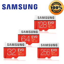 Оригинальный продукт SAMSUNG EVO Plus карты памяти 32 ГБ/SDHC 64 ГБ 128 ГБ 256 ГБ SDXC Micro SD карты памяти Class10 Microsd C10 UHS-1 карты