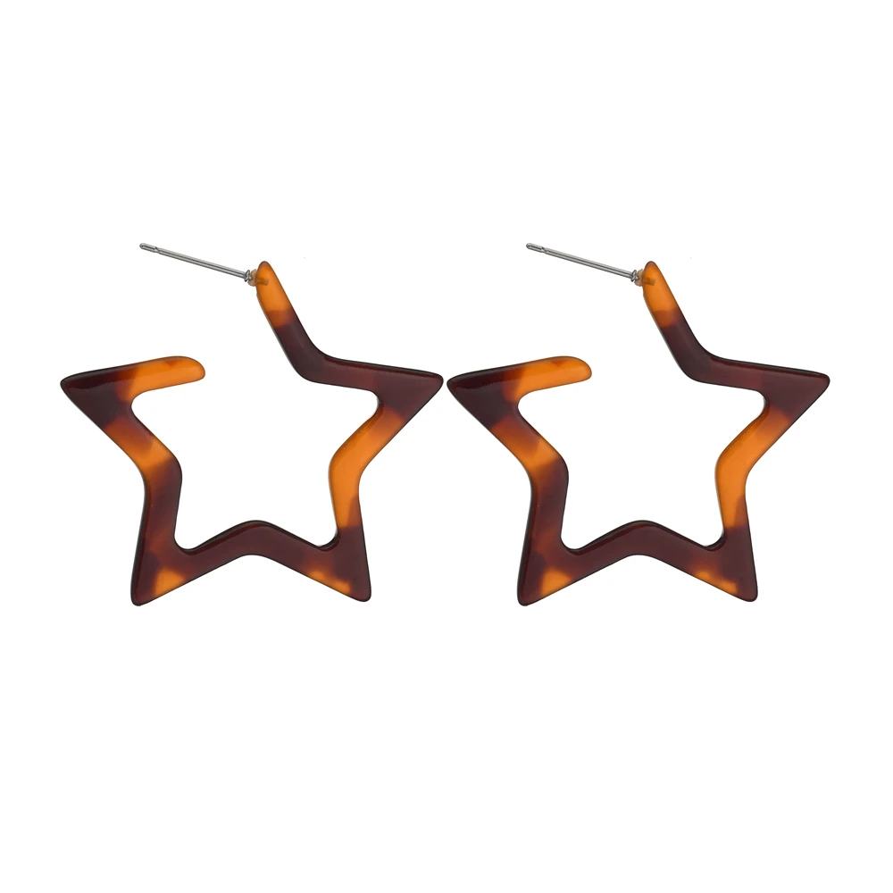 MESTILO модные ювелирные изделия ручной работы Красочные акриловые Висячие серьги для женщин геометрические серьги с большой звездой из смолы ацетатные серьги