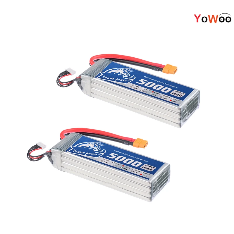 

2PCS YOWOO Lipo 4s 14.8V 5000mAh 60C Max 120C Battery For RC Bateria Drone AKKU Helicopter Quadcopter Car Airplane Boat UAV FPV