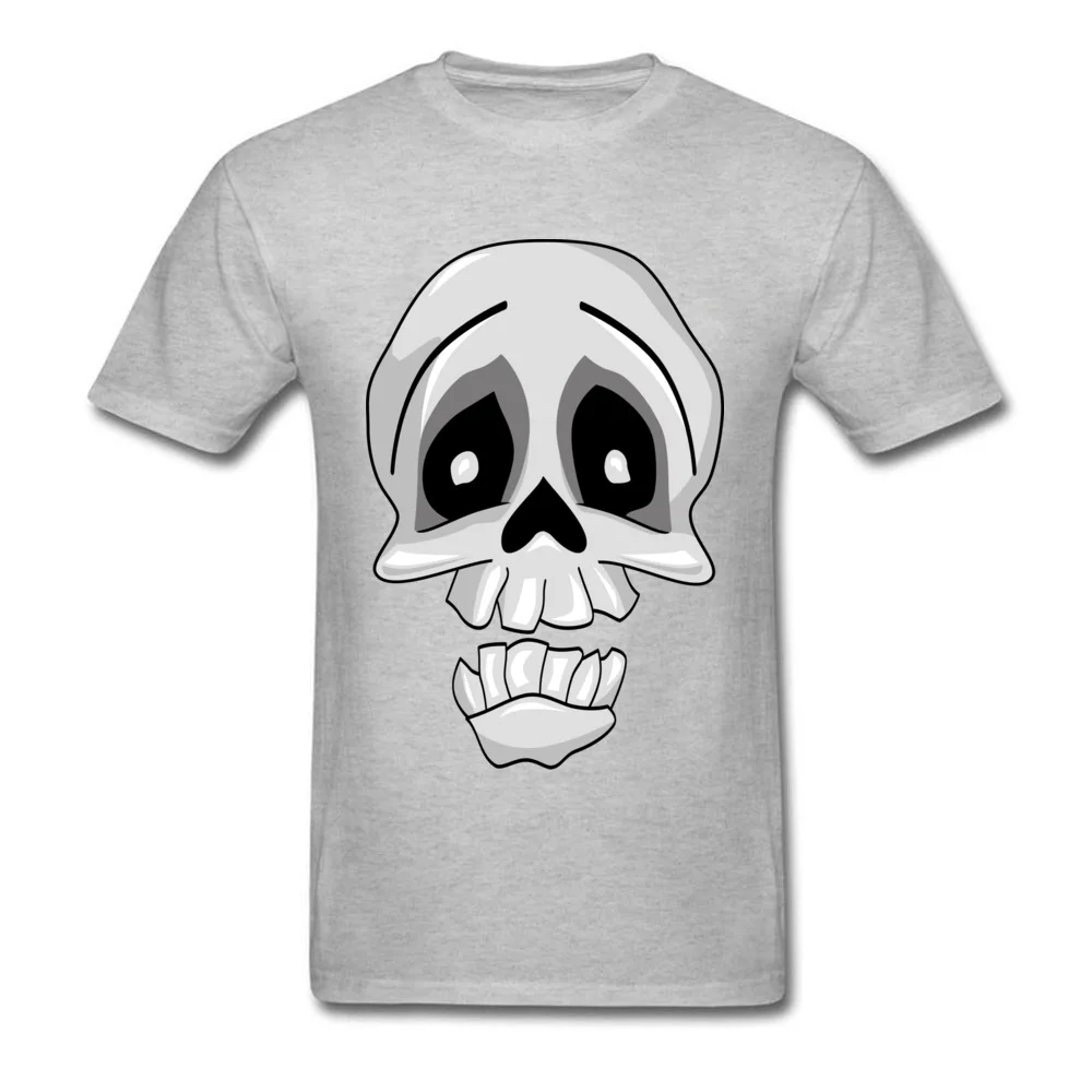 Funny Skeleton ostern Day 100% Cotton Fabric Round Collar Tops T Shirt Short Sleeve Printed On Top T-shirts Graphic T Shirts Funny Skeleton grey