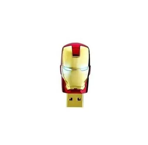 

2019 Iron man Model USB Flash Drive 64GB 32GB 16GB 128GB Car Key Memory Stick Flash Pen Drive U disk thumbdrives eye light disk