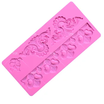 

Silicone Mold Cake Lace Mats Mold Silicone Lace Mat Fondant Cake Decorating Tools Wedding Flower Embossing Mould LS118