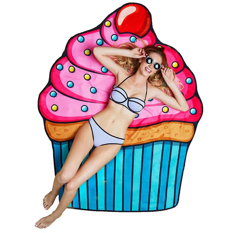 

2019 Irregular Burger/Pizza/Donut/French Beach Towel Creative Design Series Microfiber Advanced Fabric Beach Pool Best Partner
