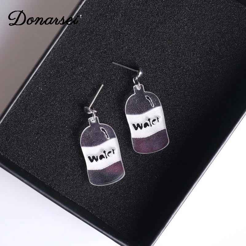 

Donarsei Creative Transparent Water Bottles Acrylic Earrings For Women Cute Kettle Drop Dangle Earrings Jewelry Gift