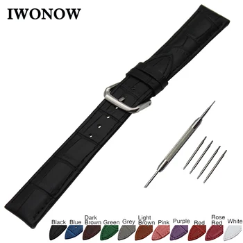 

Croco Genuine Leather Watch Band 18mm 19mm 20mm 21mm 22mm 24mm for Fossil Stainless Steel Buckle Strap Wrist Belt Bracelet