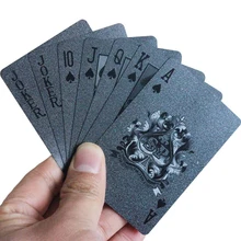 Водонепроницаемый черный пластик 3D тиснение покер карты PET Materia передовые пластиковые игральные карты хороший подарок для коллекции