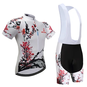 Летний сезон Ropa Ciclismo Vélo горный велосипед одежда комплект быстросохнущая Велосипедная форма Для мужчин Для женщин WKH00026 - Цвет: Short bib set