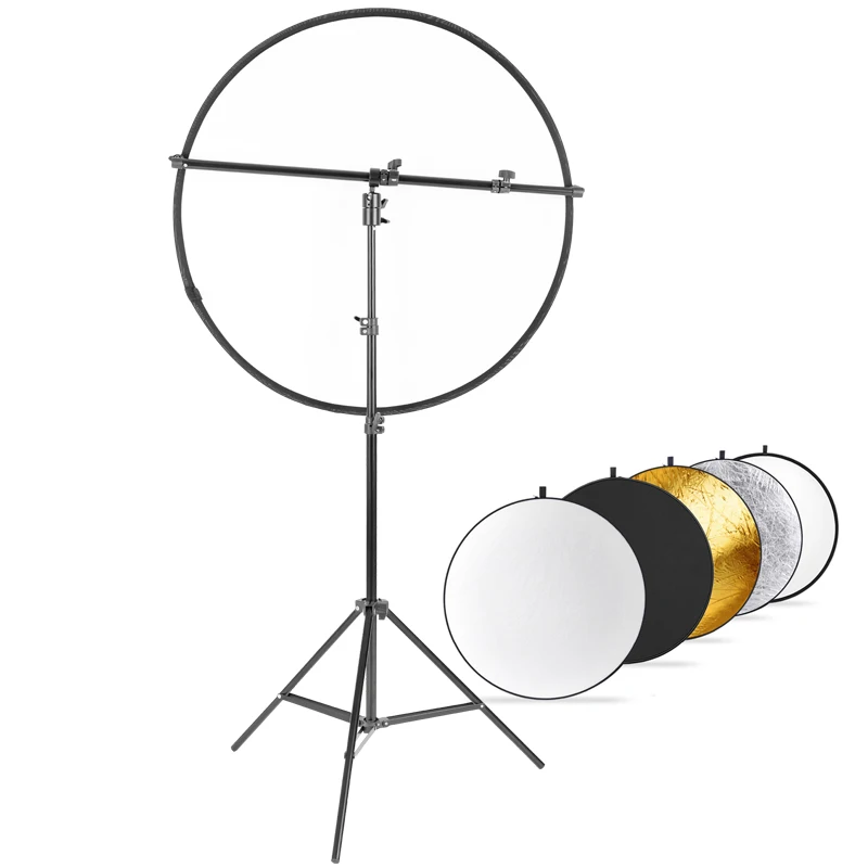

Photo Studio 31 inch 5-in-1 Collapsible Multi-Disc Lighting Reflector Diffuser Kit Includes 2m Light Stand Reflector Support Arm