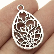 WYSIWYG 10 adet 28x18mm Telkari Yoga Su Lotus Takılar Için Küpe Yapımı Antik Gümüş Renk Kaplama DIY El Yapımı Takı