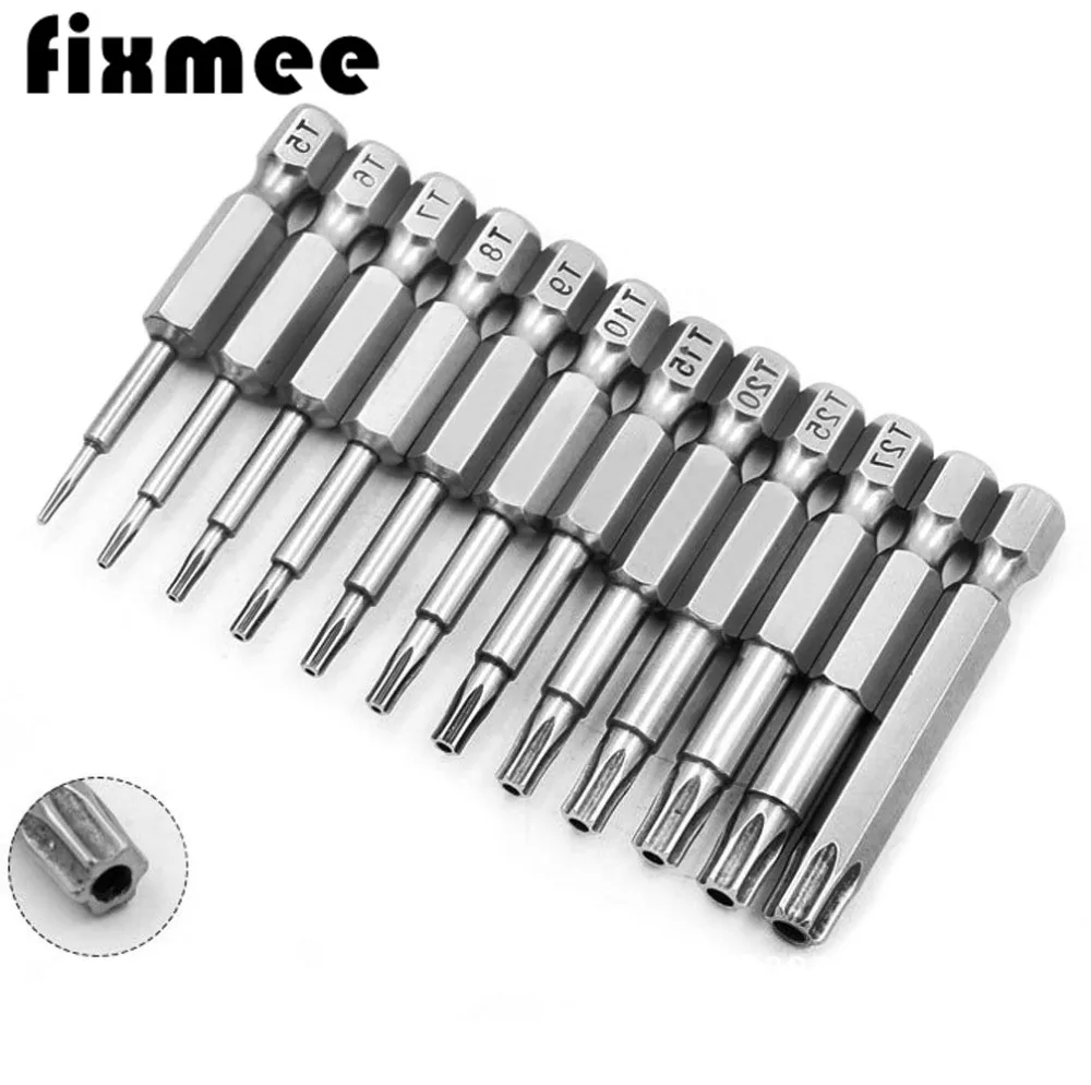 Hand Tools 1/4" Torx Screwdriver Bits Kit 12pcs T5 T40 Tamper