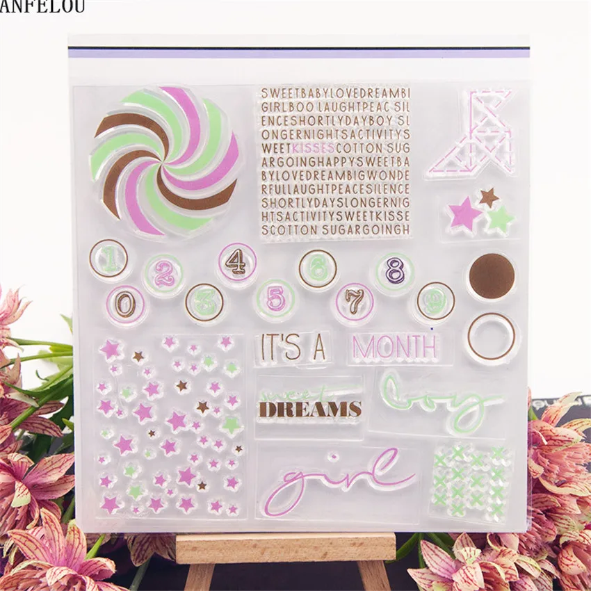 

PANFELOU Color windmill Transparent Silicone Rubber Clear Stamps cartoon for Scrapbooking/DIY Christmas wedding album