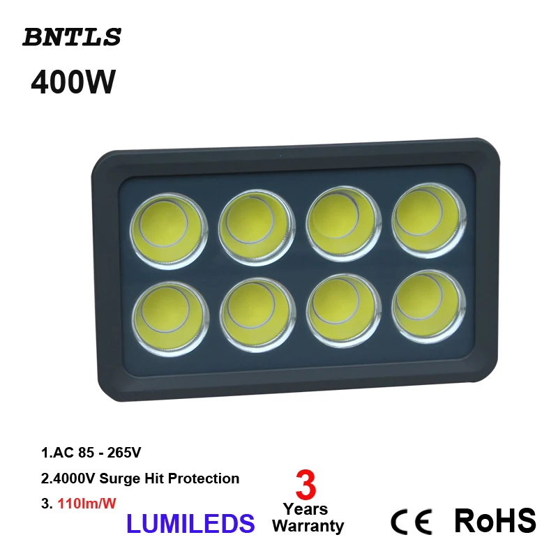 

Pack LED Flood Light Outdoor 400w AC120v Daylight White 6000K backyard flood lights Waterproof IP66